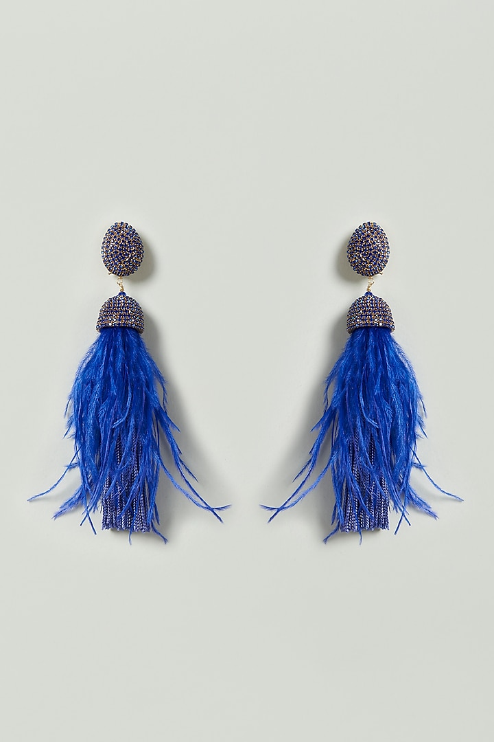 Blue Crystal Earrings by Bijoux By Priya Chandna