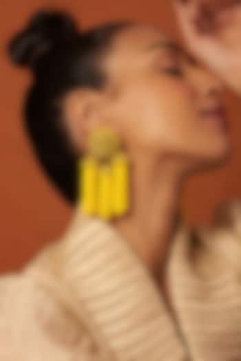 Gold Finish Crystal Multi-Tassel Earrings by Bijoux By Priya Chandna at Pernia's Pop Up Shop