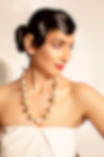 Gold Baroque Pearl & Charm Necklace by Bijoux By Priya Chandna at Pernia's Pop Up Shop