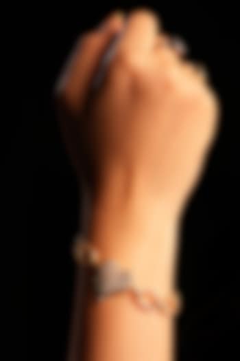 Gold Crystal & Heart Charm Bracelet by Bijoux By Priya Chandna at Pernia's Pop Up Shop