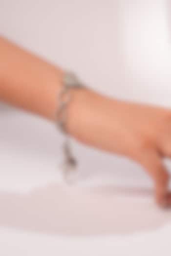 Silver Crystal & Heart Charm Bracelet by Bijoux By Priya Chandna at Pernia's Pop Up Shop