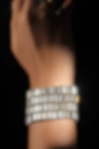 Silver Crystal Link Bracelet by Bijoux By Priya Chandna at Pernia's Pop Up Shop