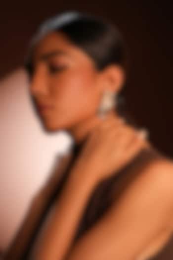 Gold Finish Pearl Floral Stud Earrings by Bijoux By Priya Chandna at Pernia's Pop Up Shop