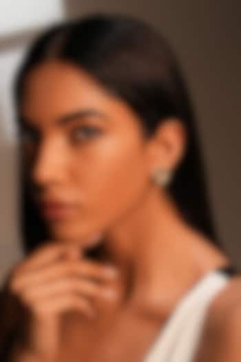 Gold Finish Pearl Heart Stud Earrings by Bijoux By Priya Chandna at Pernia's Pop Up Shop