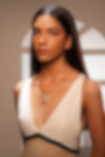 Gold Finish Crystal Monogram Pendant Necklace by Bijoux By Priya Chandna at Pernia's Pop Up Shop