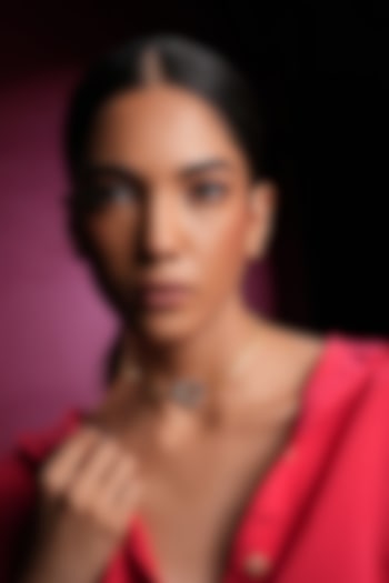 Gold Finish Crystal Heart Choker Necklace by Bijoux By Priya Chandna at Pernia's Pop Up Shop