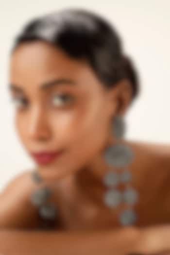 Black Crystal Orb Drop Earrings by Bijoux By Priya Chandna at Pernia's Pop Up Shop