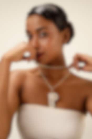 Gold Finish Pearl & Crystal Initial Pendant Necklace by Bijoux By Priya Chandna at Pernia's Pop Up Shop