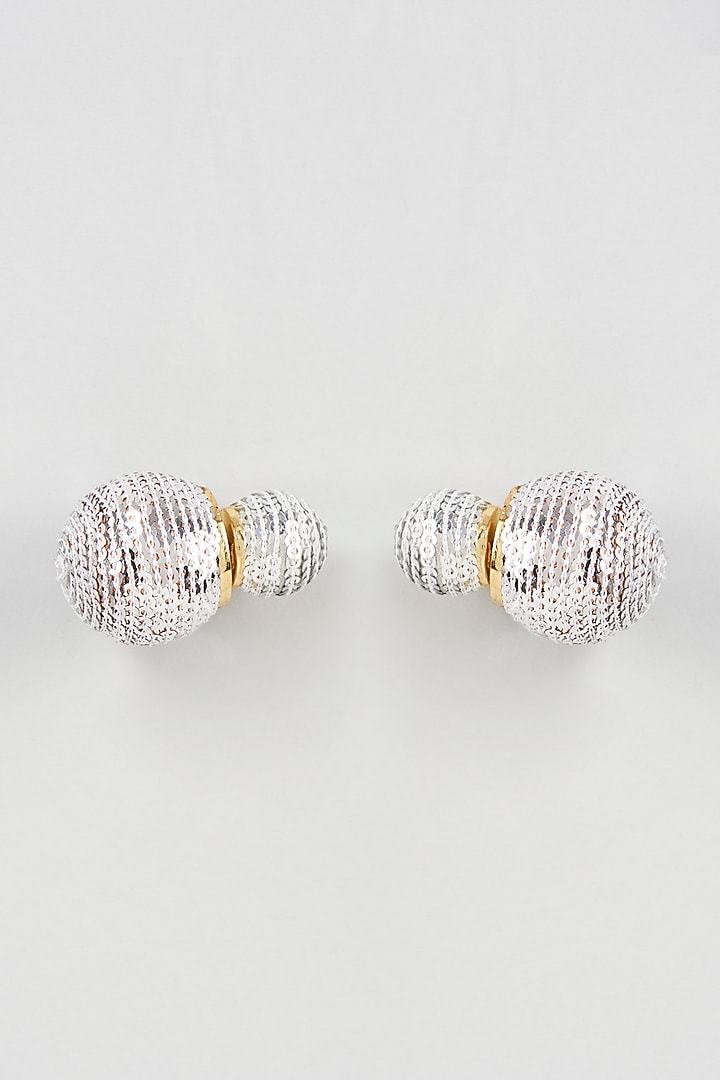 Two Tone Finish Sequins Stud Earrings by Bijoux By Priya Chandna at Pernia's Pop Up Shop