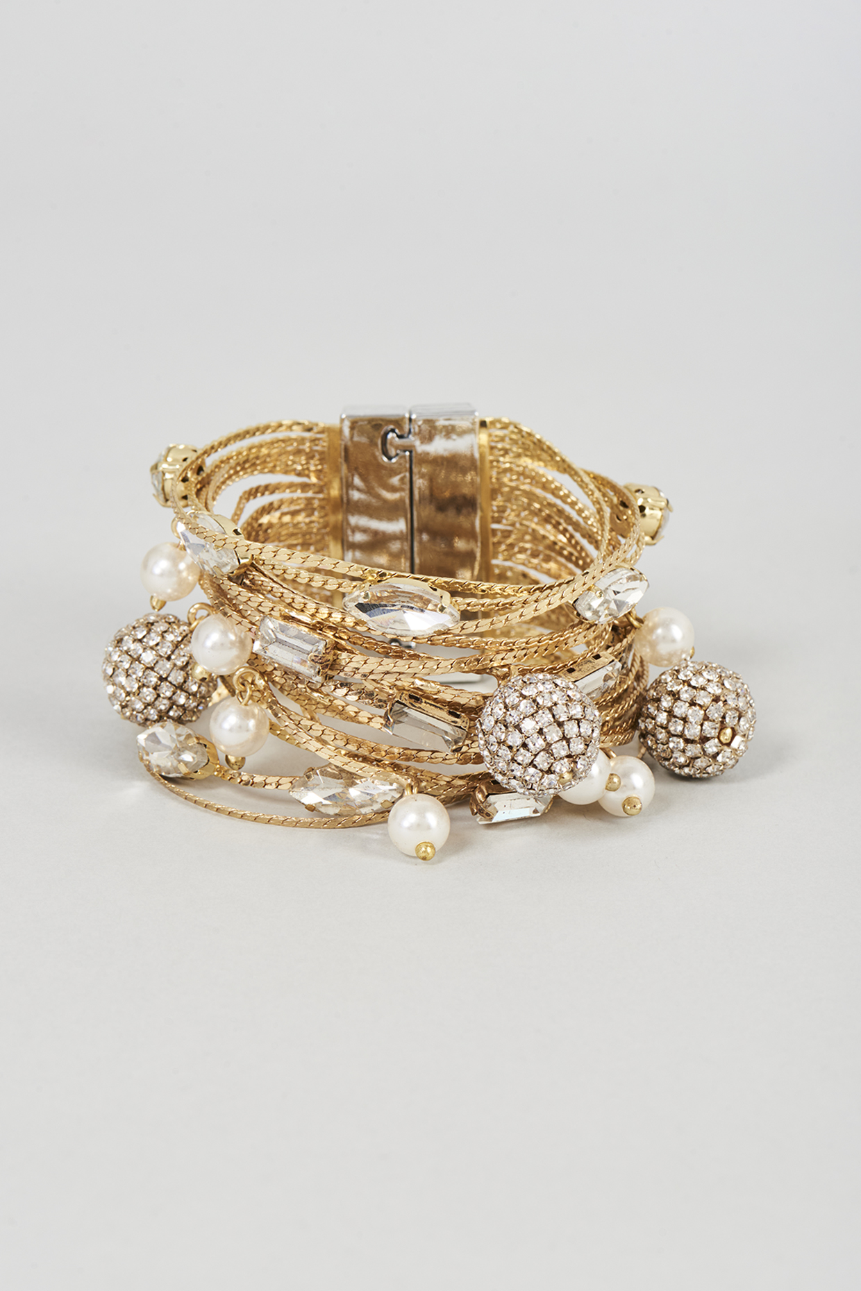 Gold Finish Crystal Bracelet by Bijoux By Priya Chandna