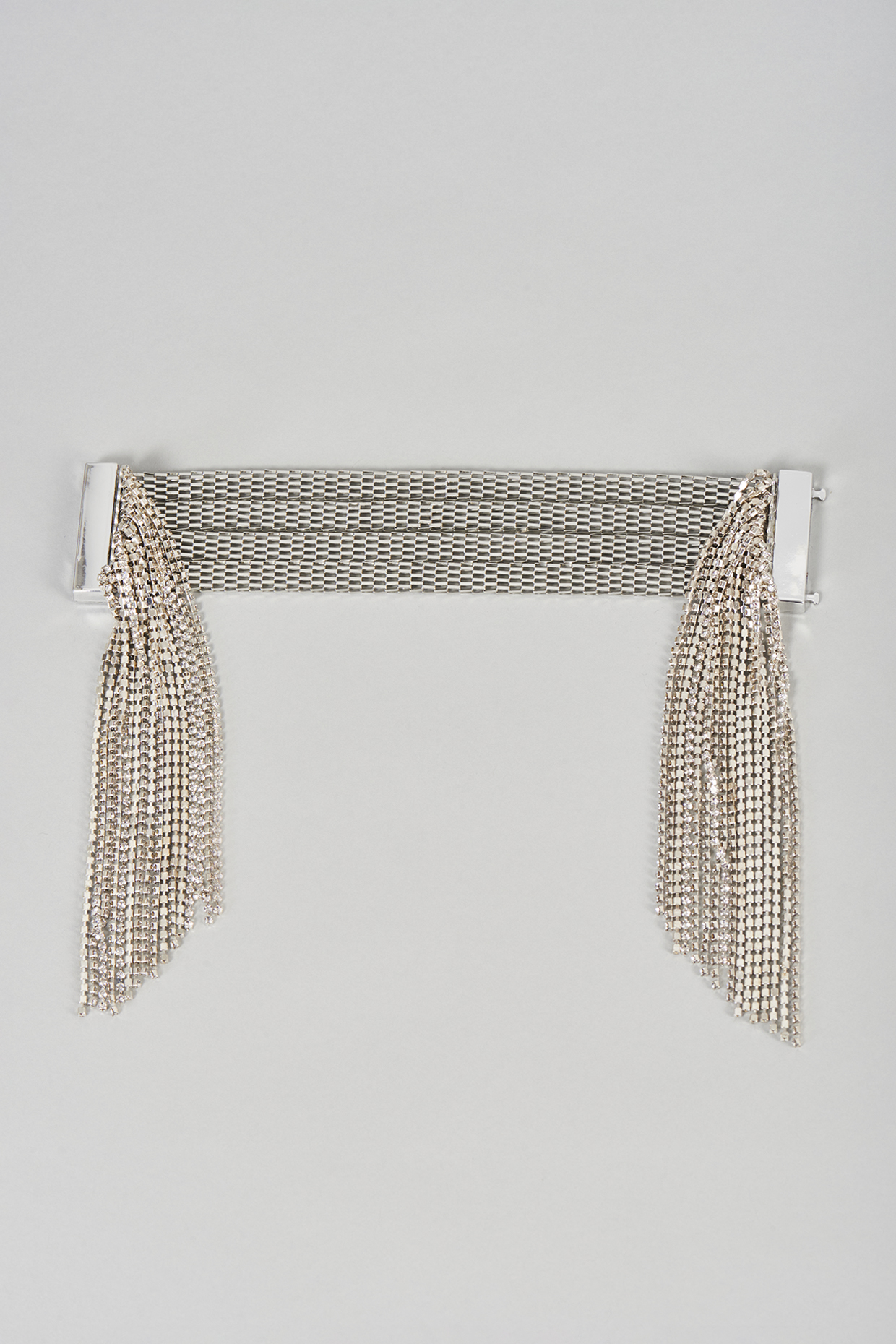 White Finish Crystal Waterfall Bracelet by Bijoux By Priya Chandna