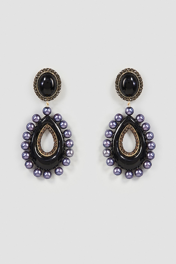Black Pearl Dangler Earrings by Bijoux By Priya Chandna