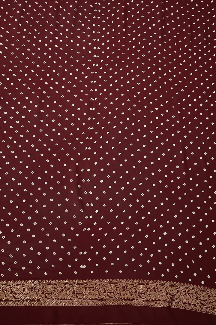 Maroon Georgette Printed & Embroidered Party Wear Saree by Binal Patel at Pernia's Pop Up Shop