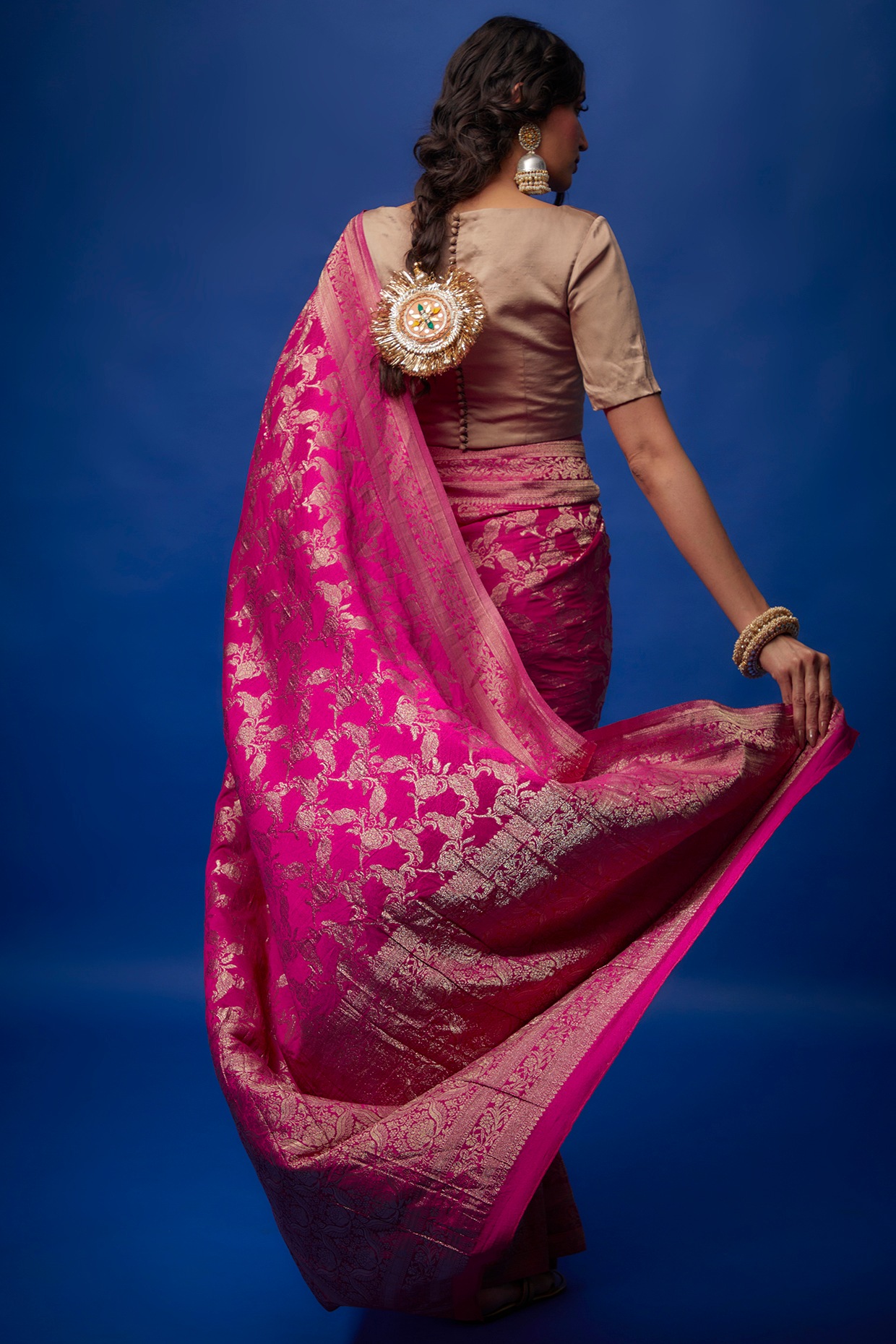 Dark Pink Pure Banarasi Silk Saree with Blouse: SNN38 | Indian dresses,  Saree, Silk sarees