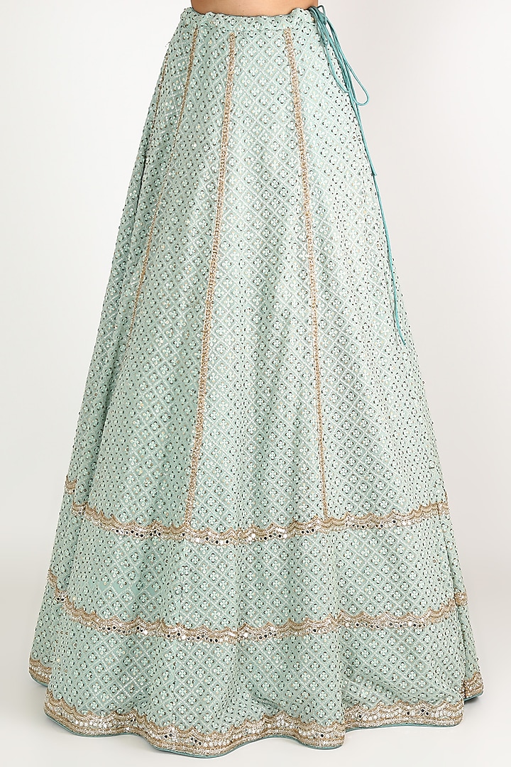 Sky Blue Embroidered Wedding Lehenga Set by JIGAR & NIKITA at Pernia's Pop Up Shop