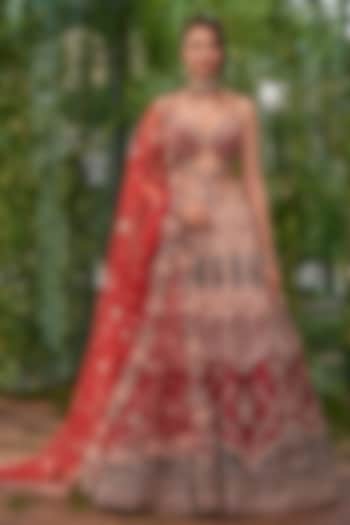 Multi-Colored Tulle Stone Embellished Bridal Bridal Lehenga Set by Jigar & Nikita at Pernia's Pop Up Shop