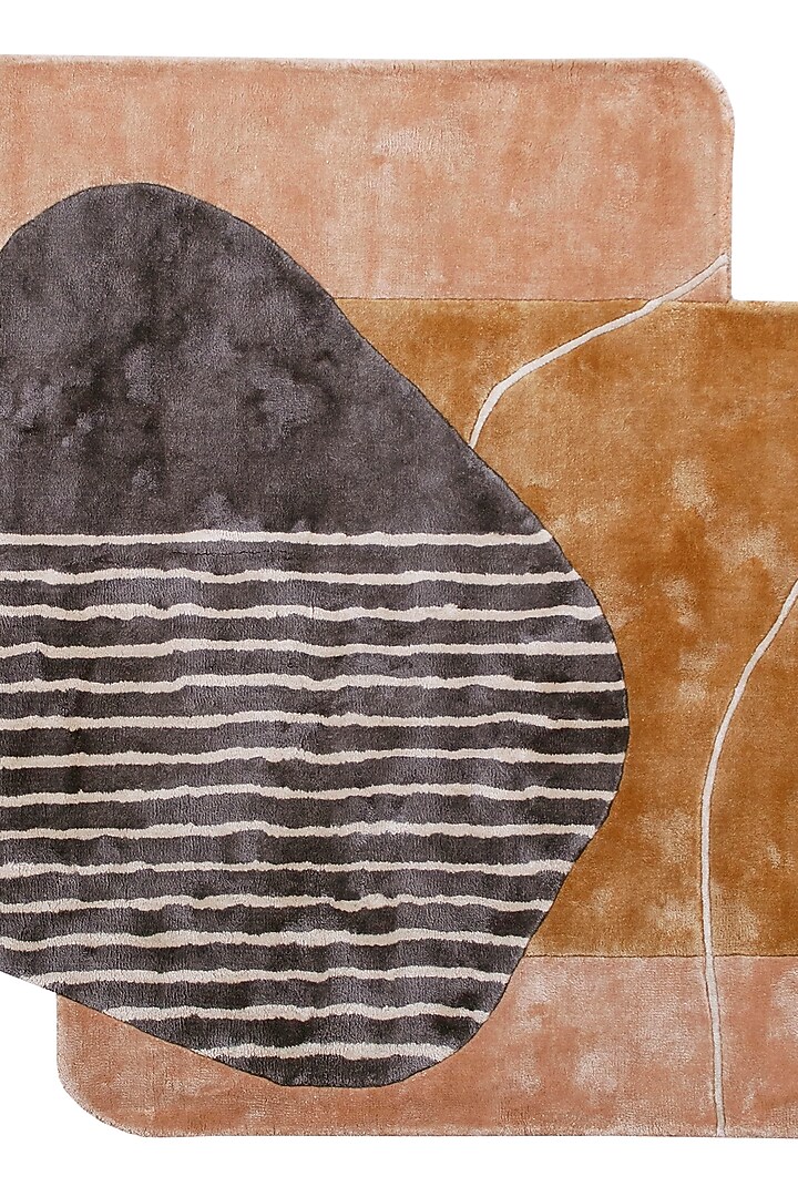 Beige Hand-Tufted In Viscose by The blue knot at Pernia's Pop Up Shop