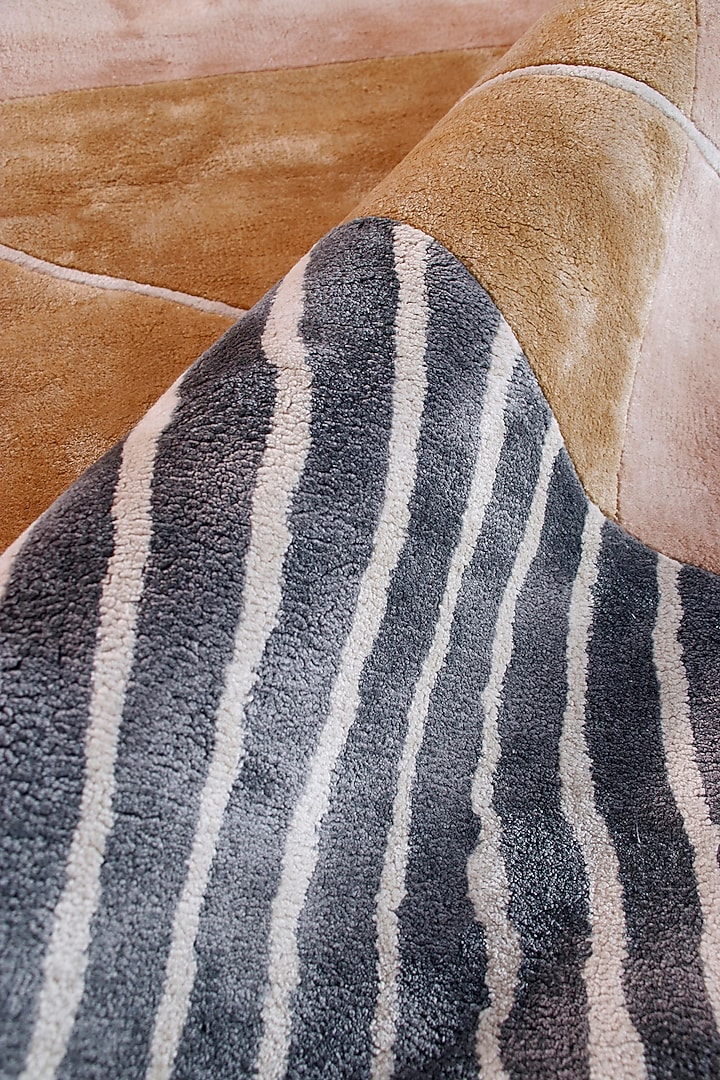 Beige Hand-Tufted In Viscose by The blue knot at Pernia's Pop Up Shop