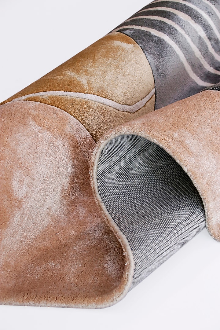 Beige Hand-Tufted In Viscose by The blue knot at Pernia's Pop Up Shop