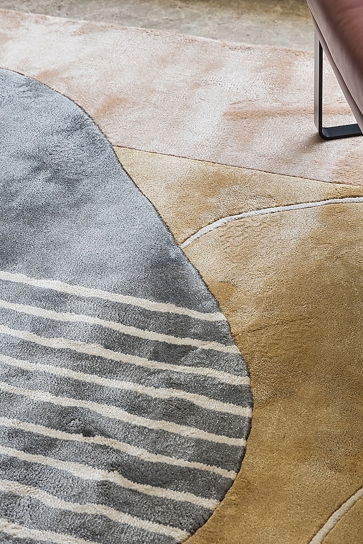 Beige Hand-Tufted In Viscose by The blue knot at Pernia's Pop Up Shop