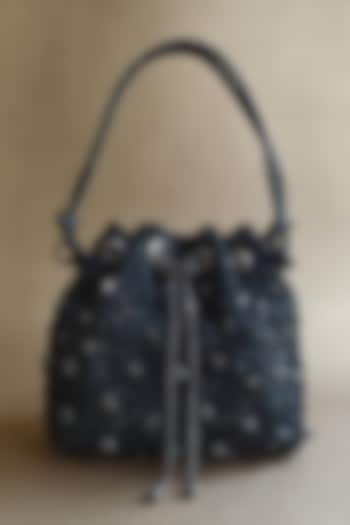 Black Hand Embellished Bucket Bag by PLODE at Pernia's Pop Up Shop