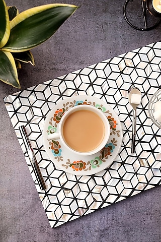 Multi-Colored Resin & Wood Tray by BLUE ELEPHANT