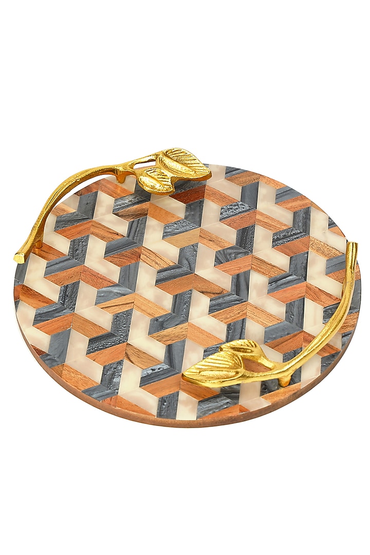 Multi-Colored Resin & Wood Tray by BLUE ELEPHANT at Pernia's Pop Up Shop