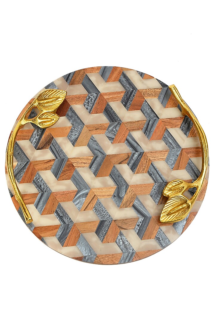 Multi-Colored Resin & Wood Tray by BLUE ELEPHANT at Pernia's Pop Up Shop