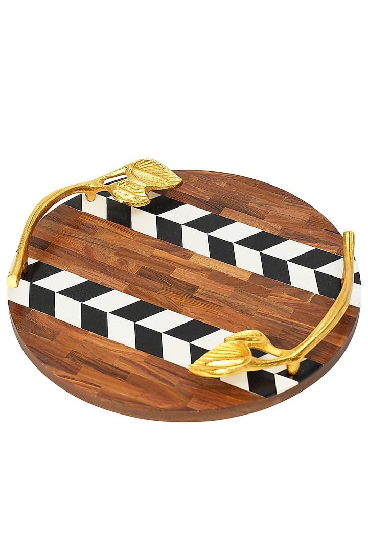 Brown Resin & Wood Tray by BLUE ELEPHANT at Pernia's Pop Up Shop