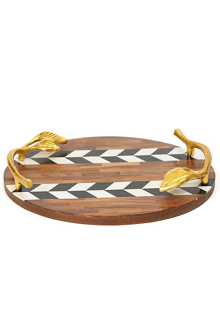 Brown Resin & Wood Tray by BLUE ELEPHANT at Pernia's Pop Up Shop
