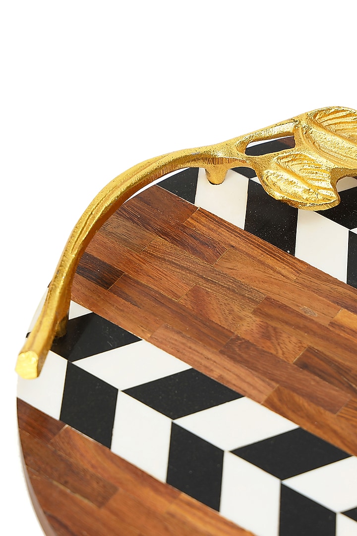 Brown Resin & Wood Tray by BLUE ELEPHANT at Pernia's Pop Up Shop