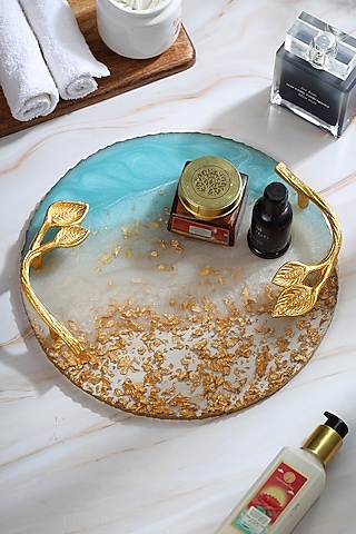 Powder Blue Resin Tray by BLUE ELEPHANT