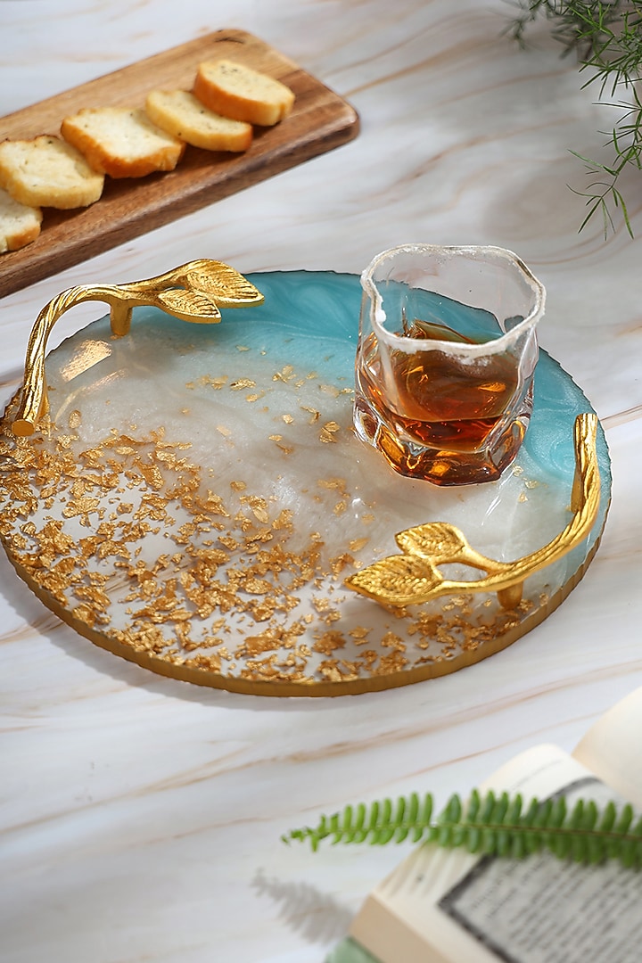 Powder Blue Resin Tray by BLUE ELEPHANT at Pernia's Pop Up Shop