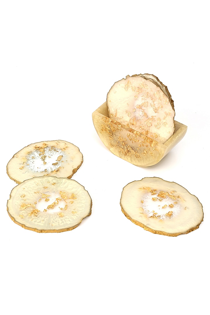 Champagne Resin Coaster (Set Of 7) by BLUE ELEPHANT at Pernia's Pop Up Shop