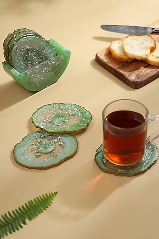 Mint Resin Coaster (Set Of 7) by BLUE ELEPHANT