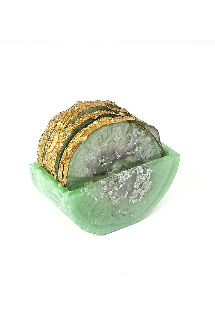 Mint Resin Coaster (Set Of 7) by BLUE ELEPHANT at Pernia's Pop Up Shop