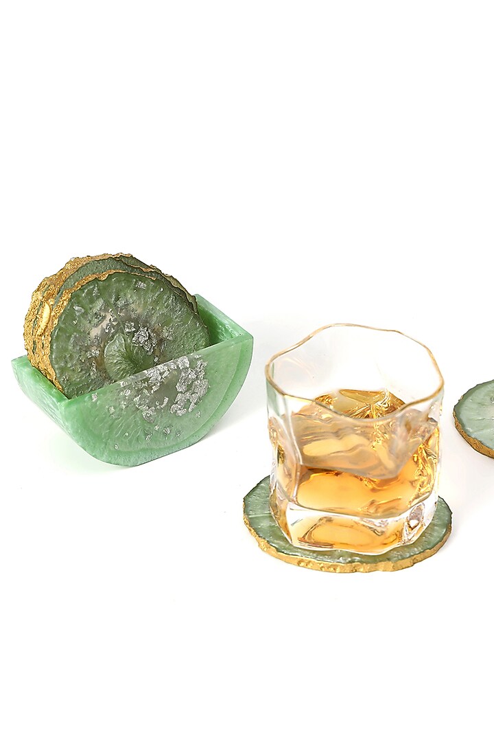 Mint Resin Coaster (Set Of 7) by BLUE ELEPHANT at Pernia's Pop Up Shop