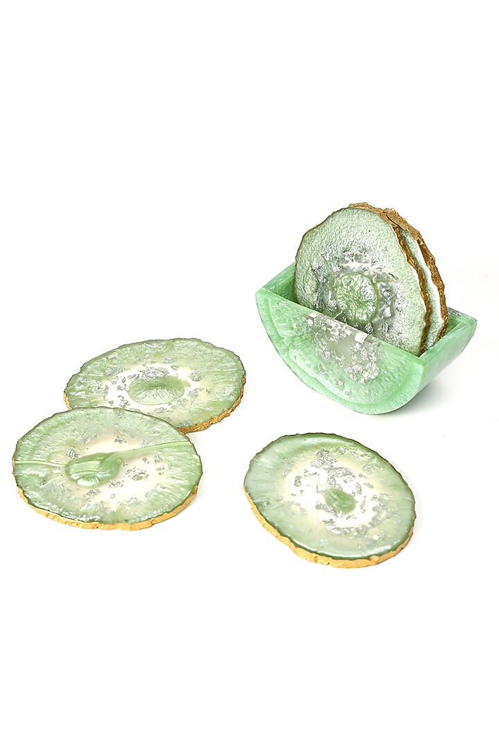 Mint Resin Coaster (Set Of 7) by BLUE ELEPHANT at Pernia's Pop Up Shop