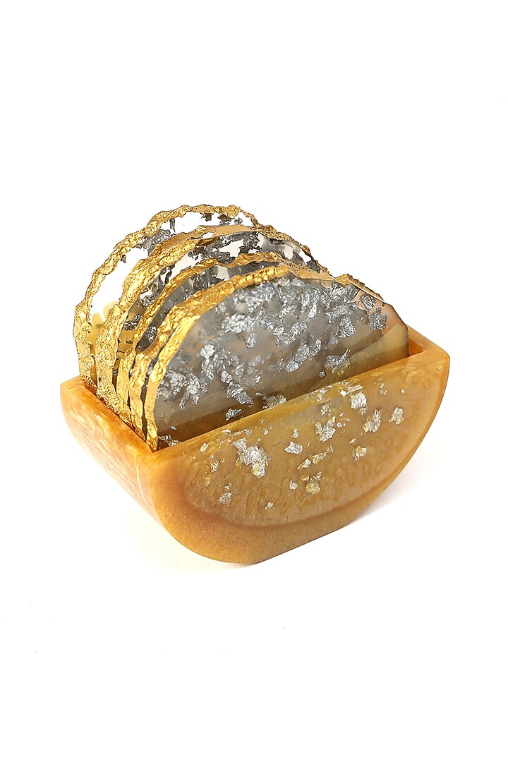 Bronze Resin Coaster (Set Of 7) by BLUE ELEPHANT at Pernia's Pop Up Shop
