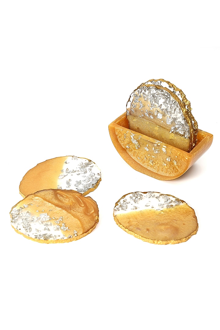Bronze Resin Coaster (Set Of 7) by BLUE ELEPHANT at Pernia's Pop Up Shop