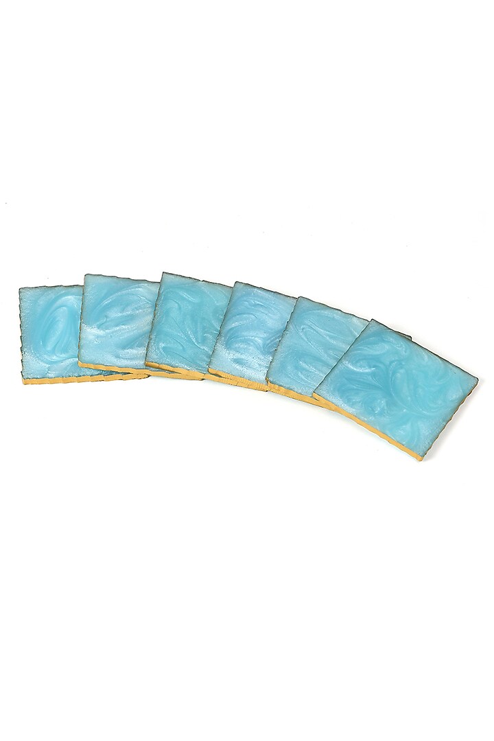 Powder Blue Coaster (Set Of 6) by BLUE ELEPHANT at Pernia's Pop Up Shop