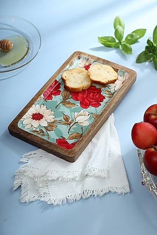 Multi-colored Mango Wood Platter by BLUE ELEPHANT