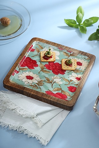 Multi-colored Mango Wood Platter by BLUE ELEPHANT