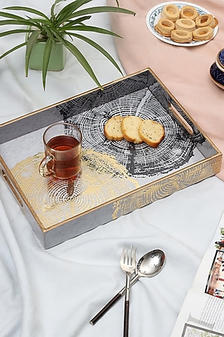 Silver Wood Tray by BLUE ELEPHANT