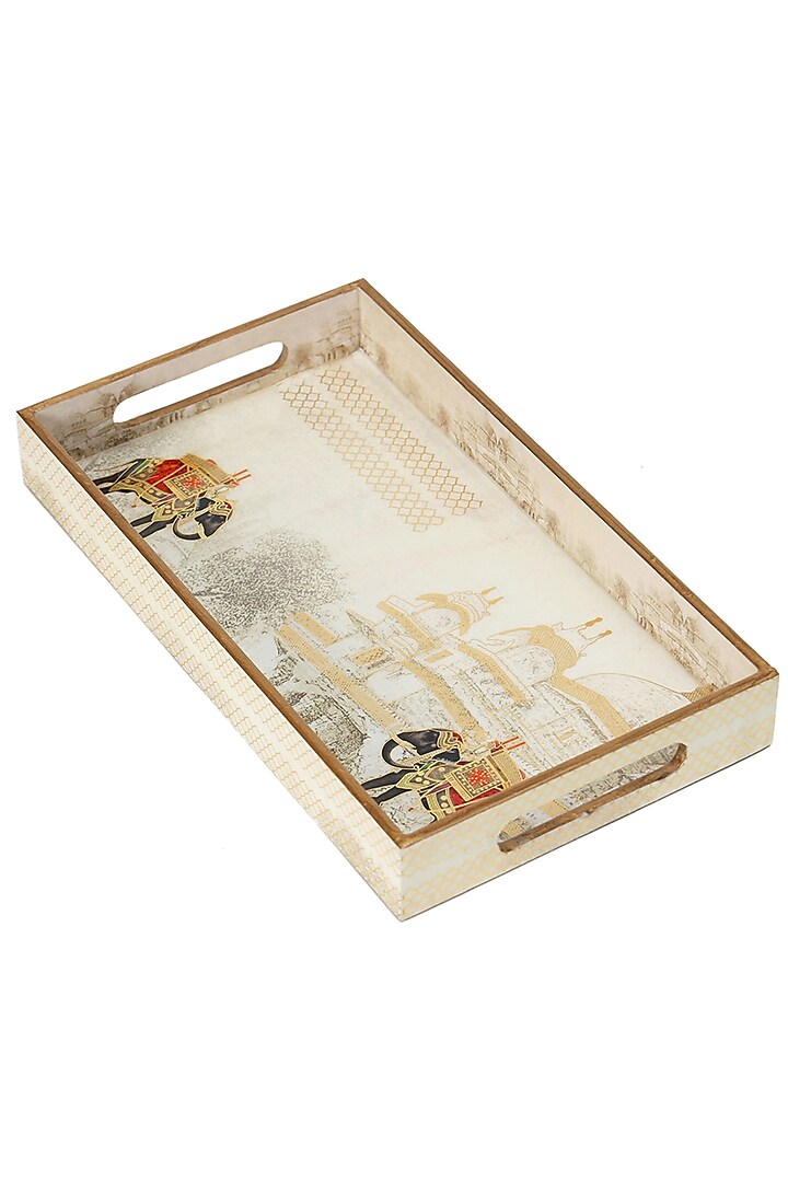 Multi-Colored Wood Tray (Set Of 3) by BLUE ELEPHANT at Pernia's Pop Up Shop