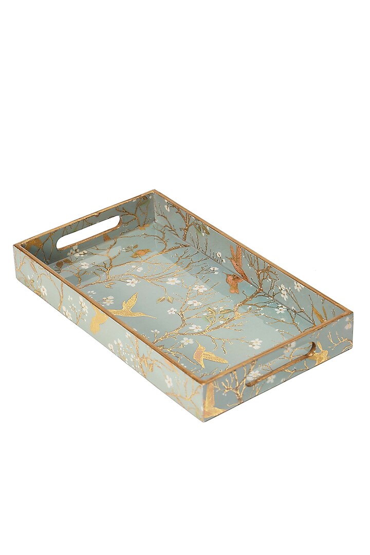 Silver Wood Tray (Set Of 3) by BLUE ELEPHANT at Pernia's Pop Up Shop