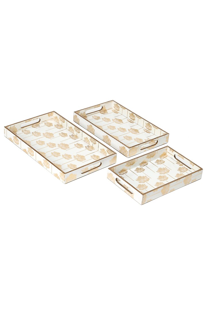 Multi-Colored Wood Tray (Set Of 3) by BLUE ELEPHANT at Pernia's Pop Up Shop