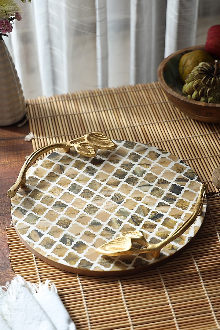 Nude Resin & Wood Platter by BLUE ELEPHANT