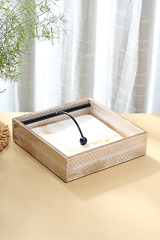 Multi-Colored Wood Tissue Holder by BLUE ELEPHANT