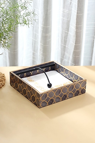Mauve Wood Tissue Holder by BLUE ELEPHANT